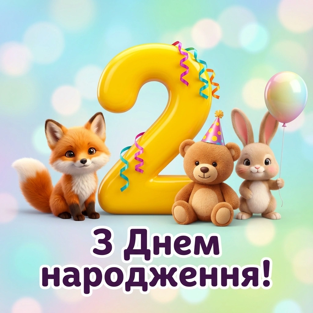 Привітання з днем народження для хлопчика на 2 роки