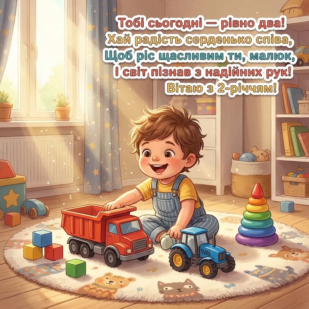 Привітання з днем народження для хлопчика на 2 роки