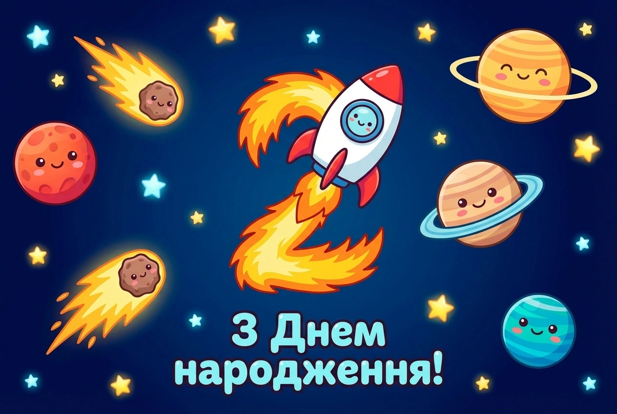 Привітання з днем народження для хлопчика на 2 роки