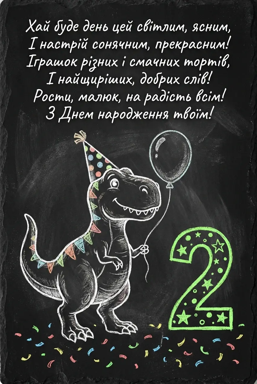 Привітання з днем народження для хлопчика на 2 роки