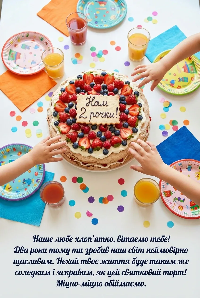 Привітання з днем народження для хлопчика на 2 роки