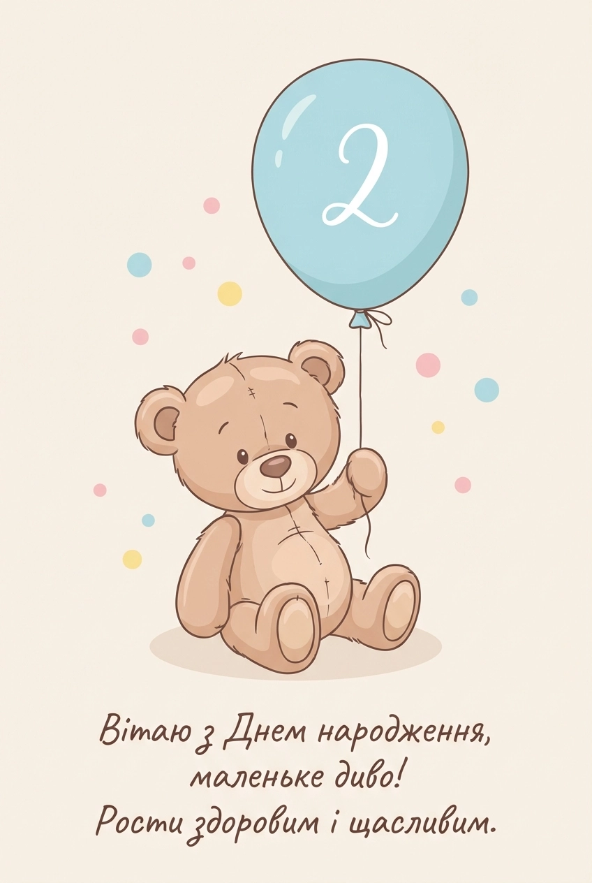 Привітання з днем народження для хлопчика на 2 роки