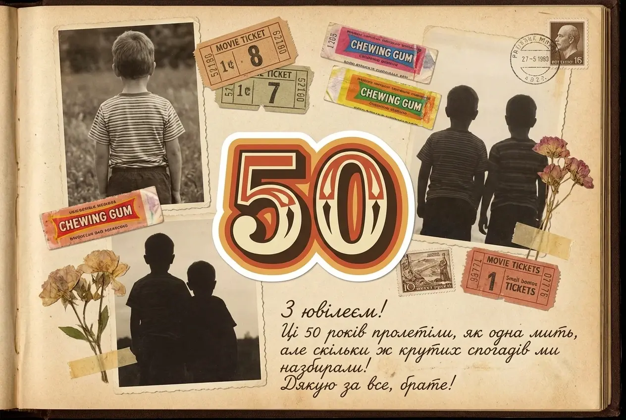 вітання брату з ювілеєм 50 років