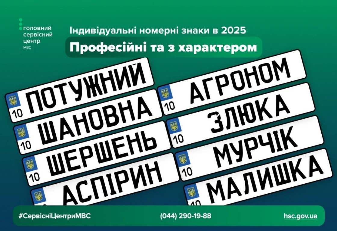 Автомобілі з характером: найоригінальніші індивідуальні номери українців у 2025 році