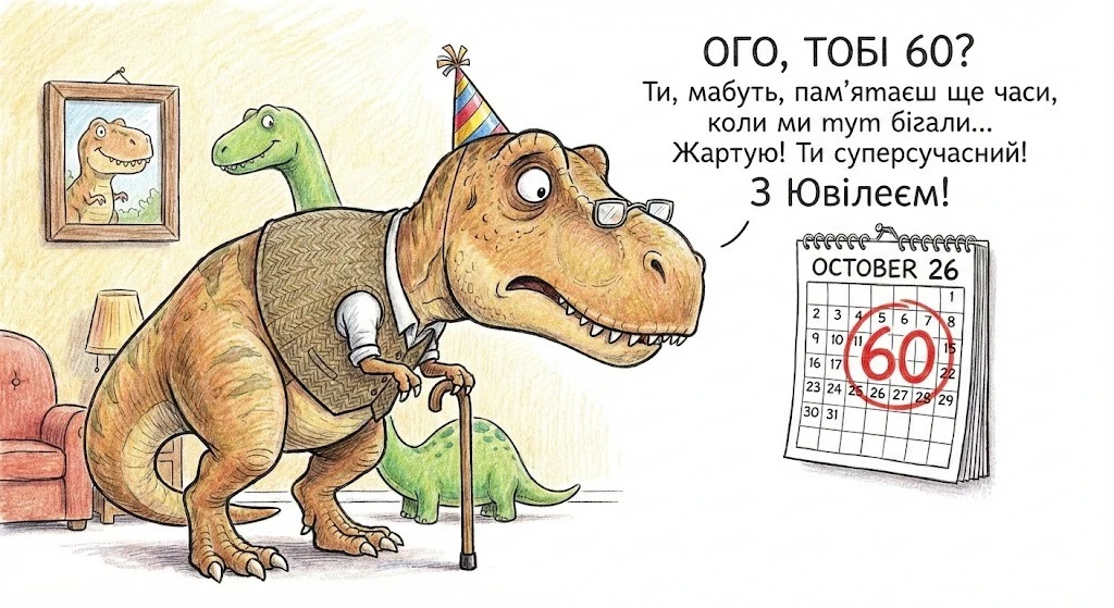Привітання з ювілеєм на 60 річчя для мужчини