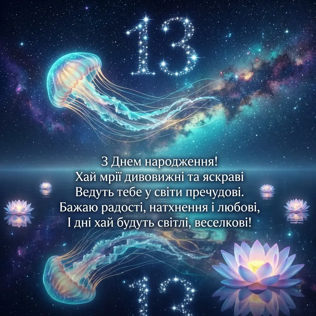 привітання дівчинці 13 років з днем народження