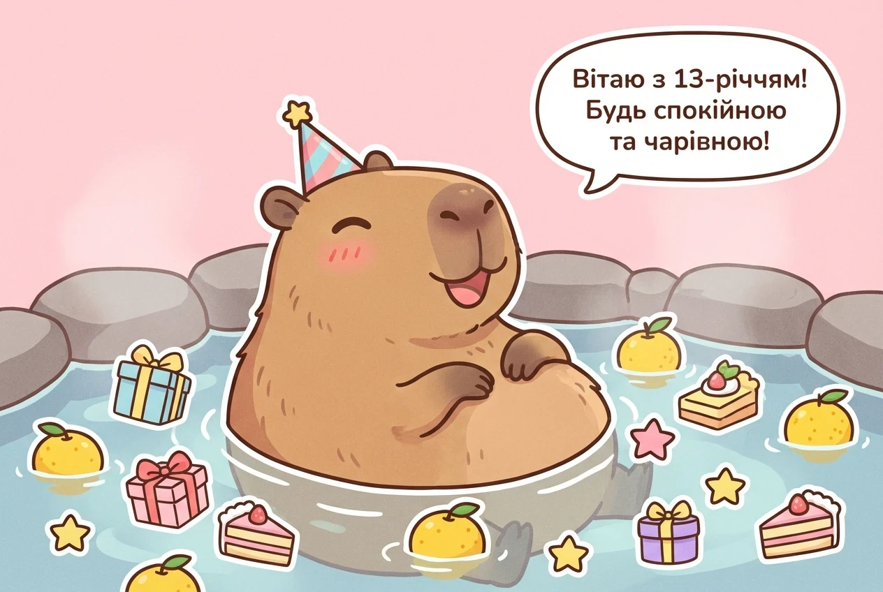 привітання дівчинці 13 років з днем народження