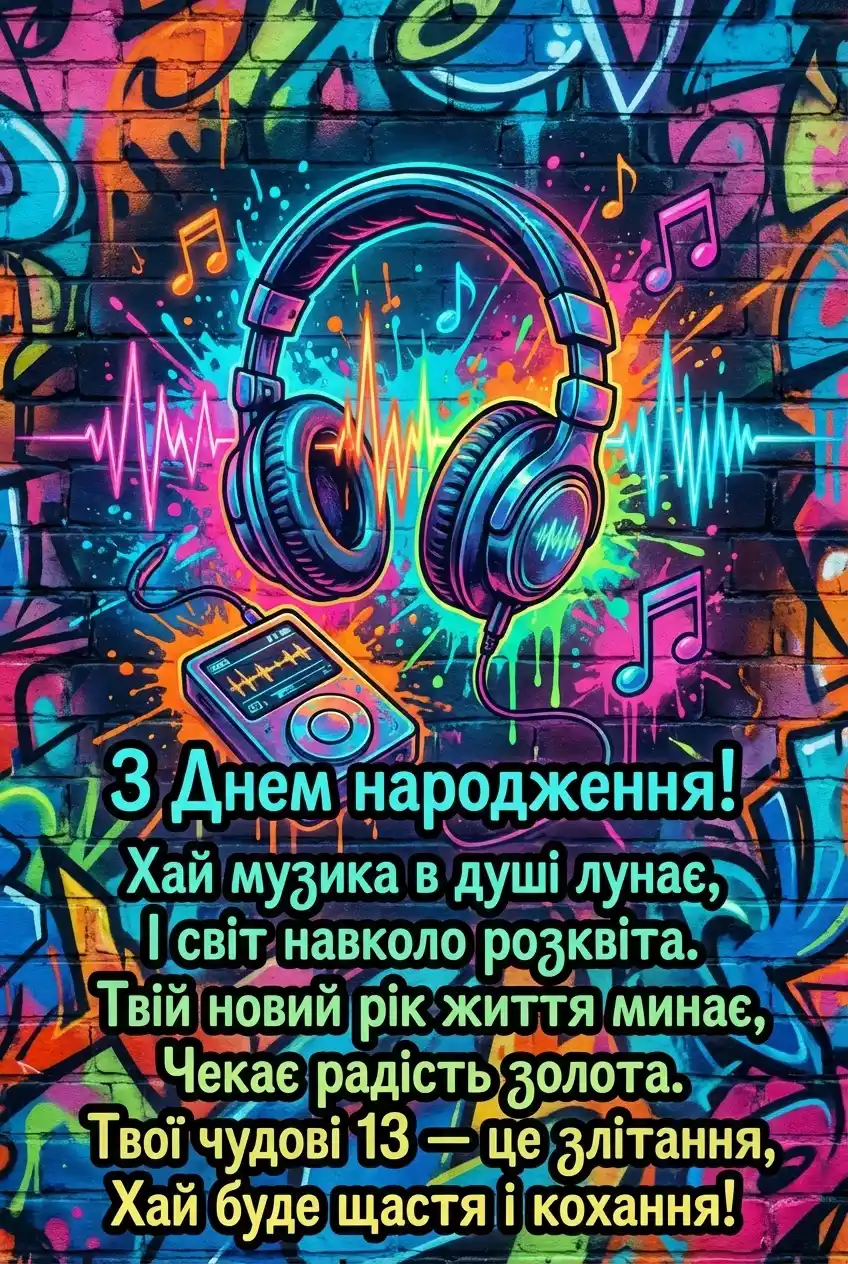 привітання дівчинці 13 років з днем народження