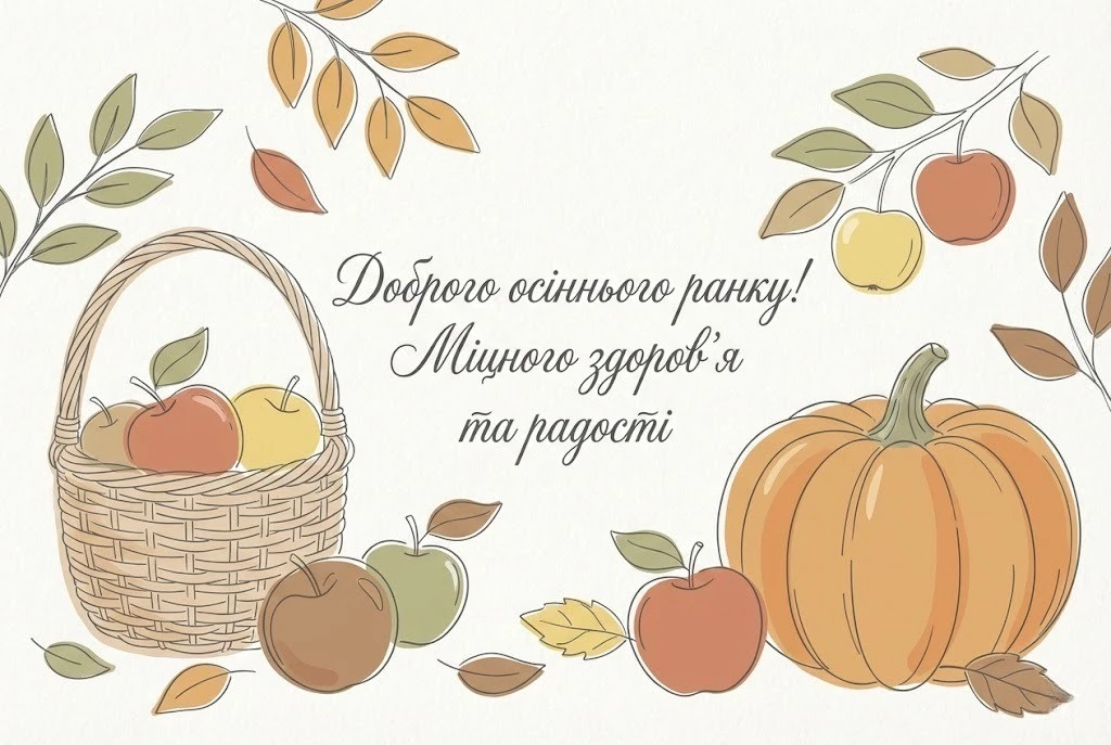 Доброго осіннього ранку: найтепліші листівки та побажання для гарного настрою