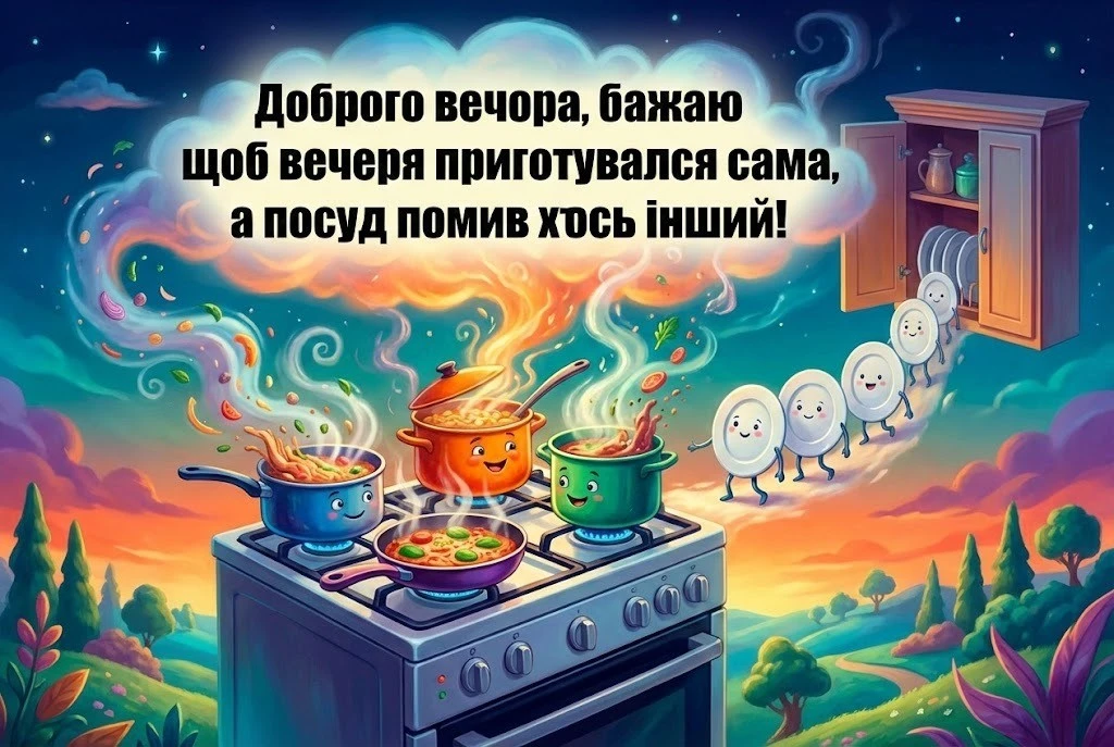 Листівки доброго вечора: найтепліші картинки та душевні побажання для затишного відпочинку