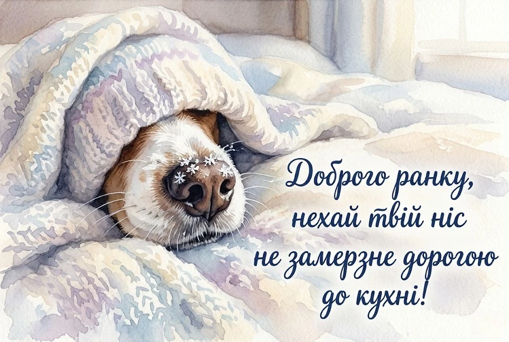 Прикольний доброго зимового ранку в картинках та кумедних листівках для найкращого настрою
