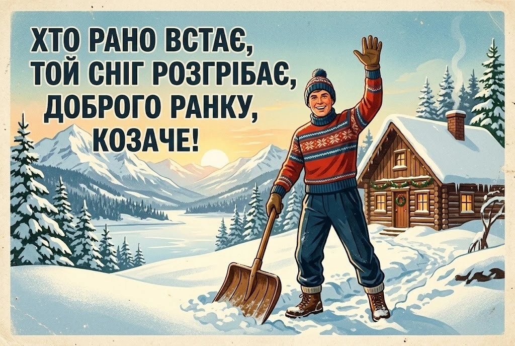 Прикольний доброго зимового ранку в картинках та кумедних листівках для найкращого настрою