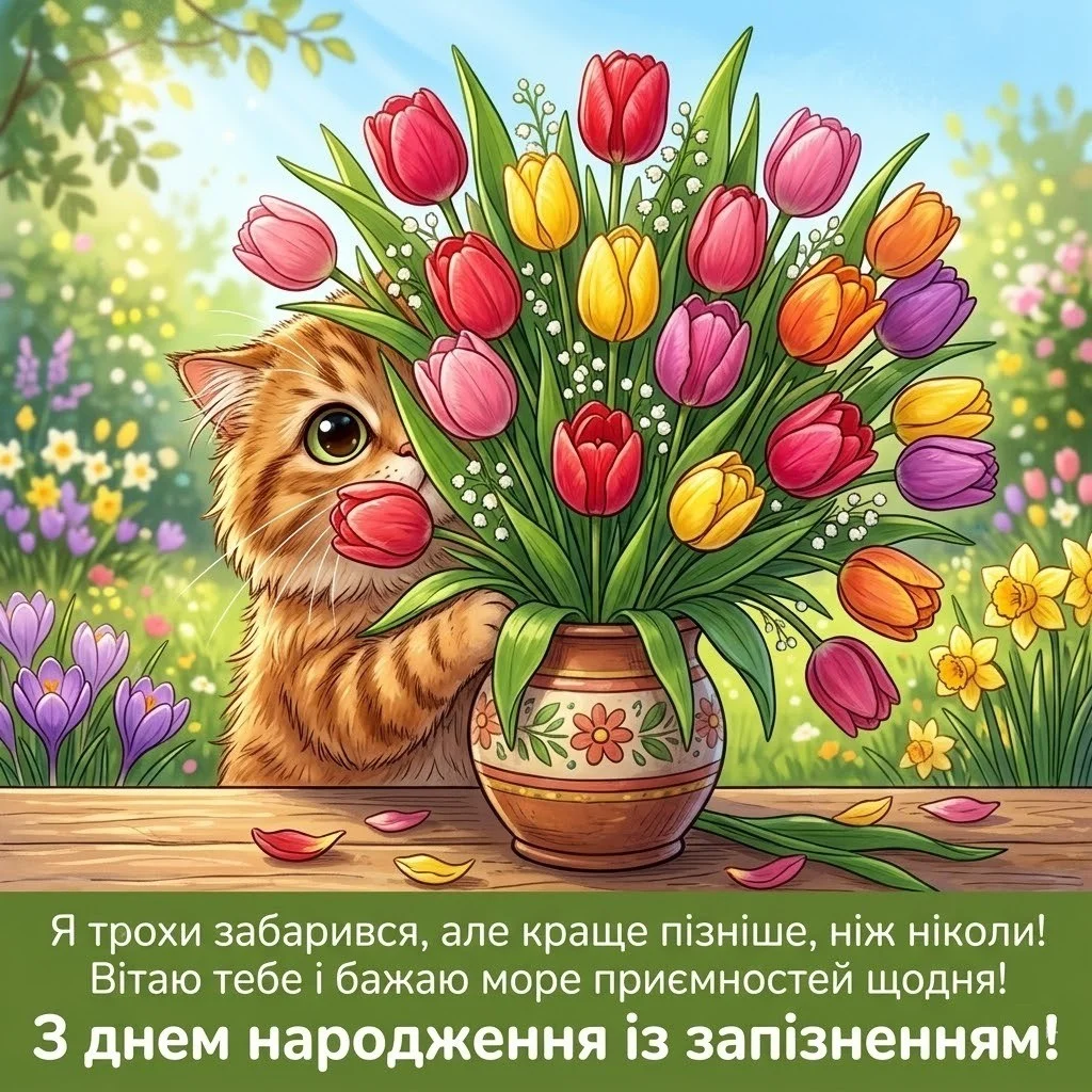 Душевна добірка привітань з днем народження із запізненням
