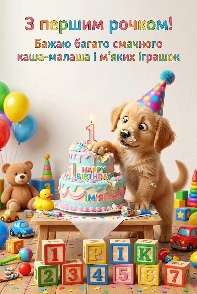 Зворушливі привітання з 1 рочком донечки від батьків та хрещених