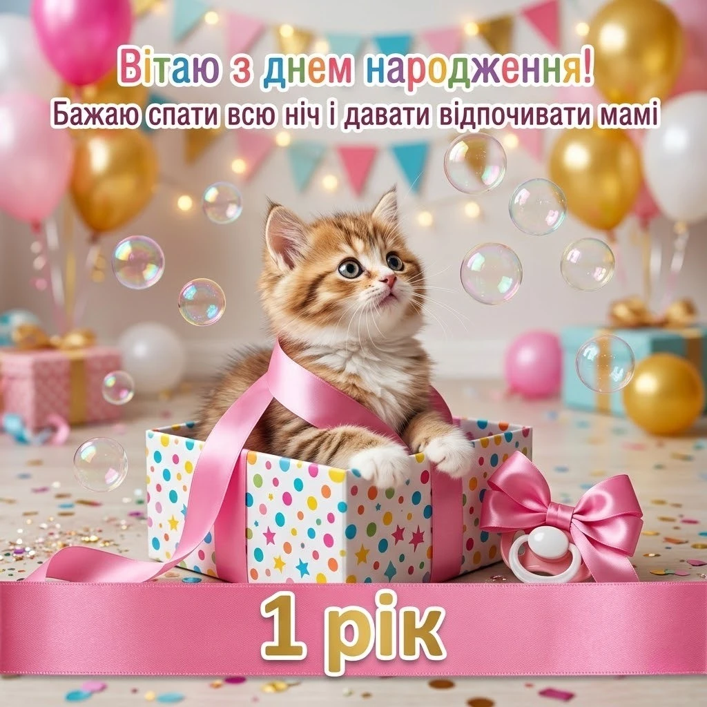 Зворушливі привітання з 1 рочком донечки від батьків та хрещених