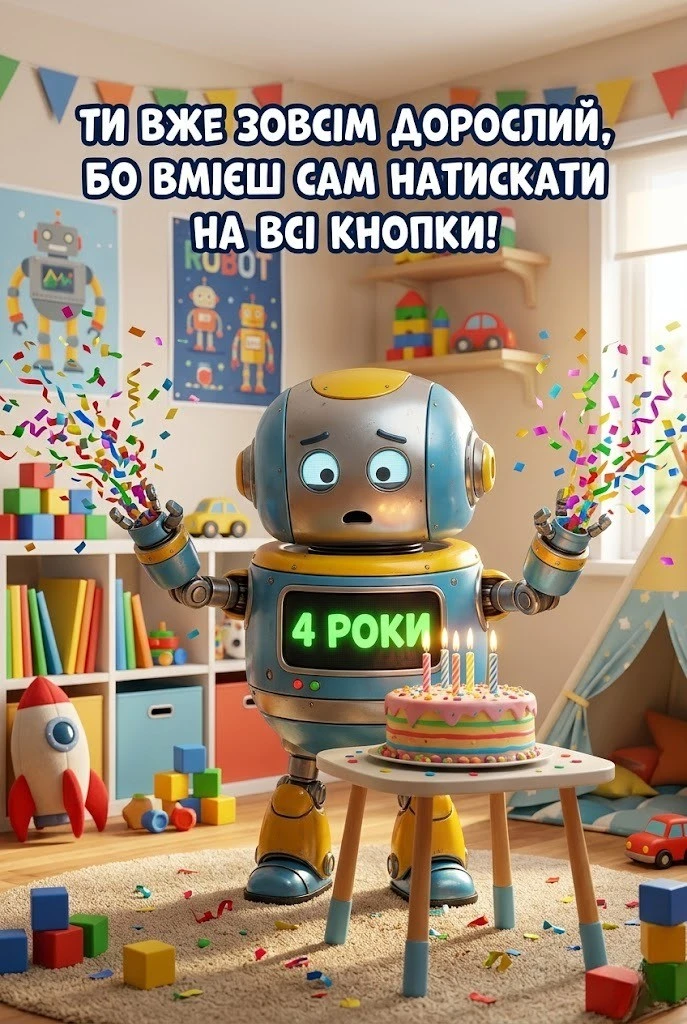 З днем народження на 4 роки хлопчику: привітання від усієї родини