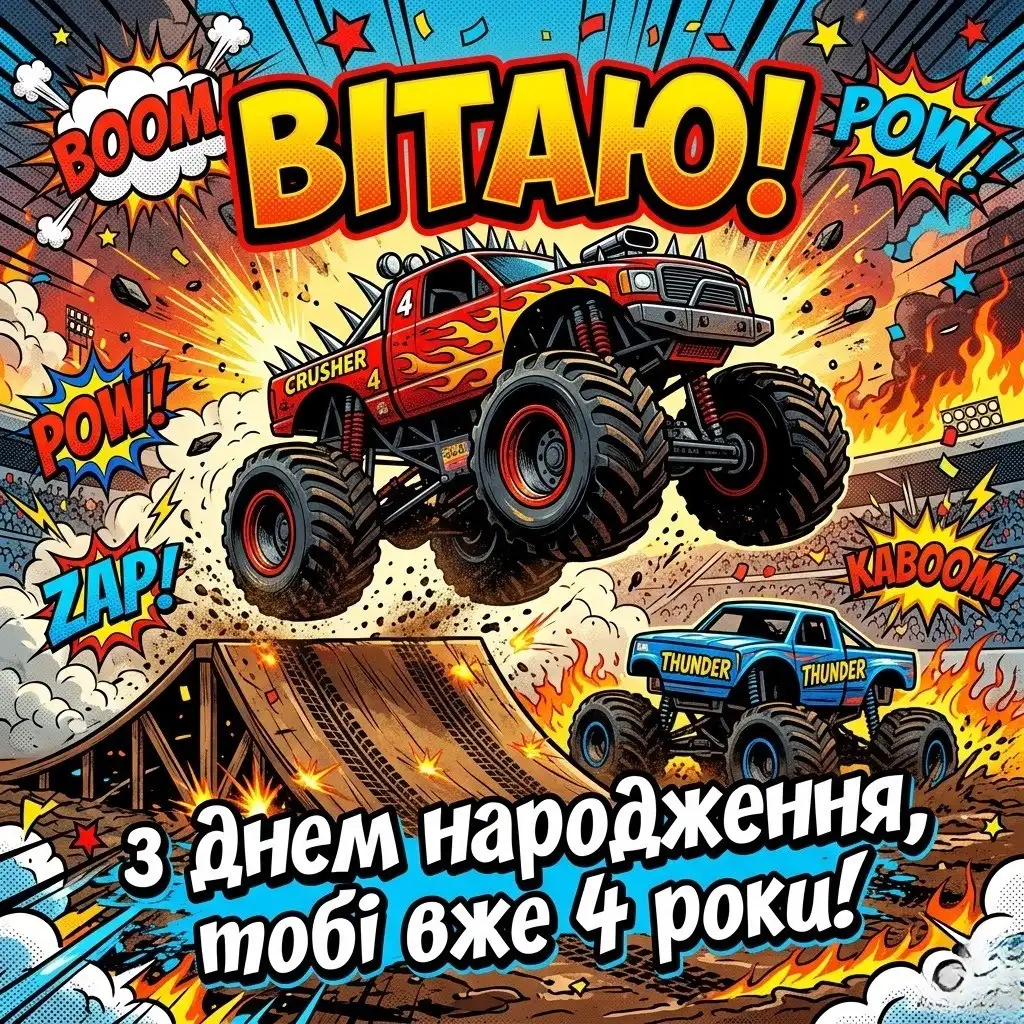 З днем народження на 4 роки хлопчику: привітання від усієї родини