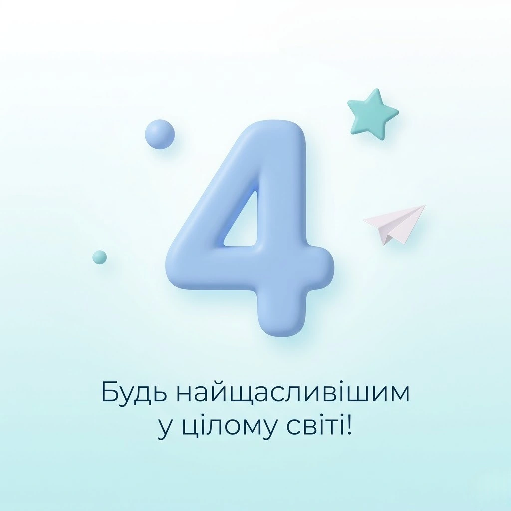 З днем народження на 4 роки хлопчику: привітання від усієї родини