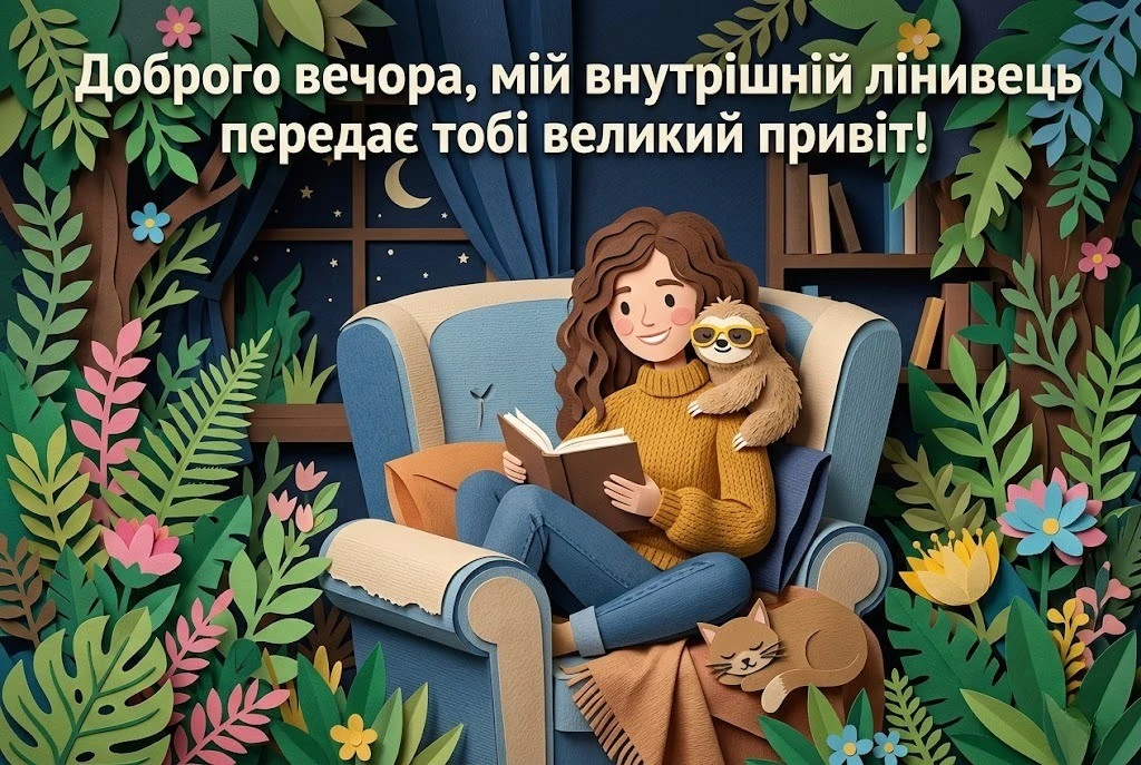 Доброго вечора, гарного відпочинку: душевні побажання та прикольні картинки для затишку
