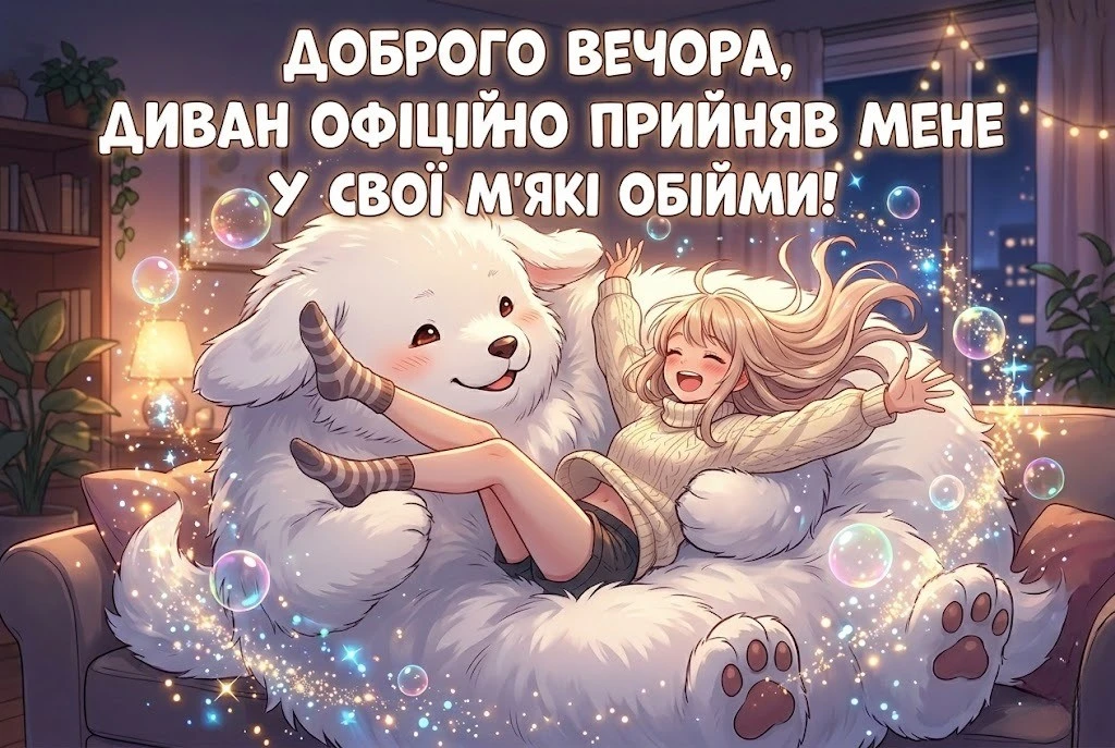 Доброго вечора, гарного відпочинку: душевні побажання та прикольні картинки для затишку