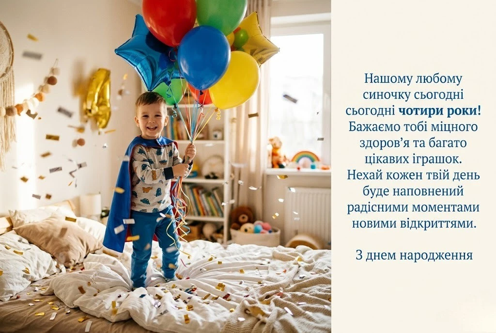 З днем народження, імениннику! Як красиво привітати хлопчика з 4-річчям