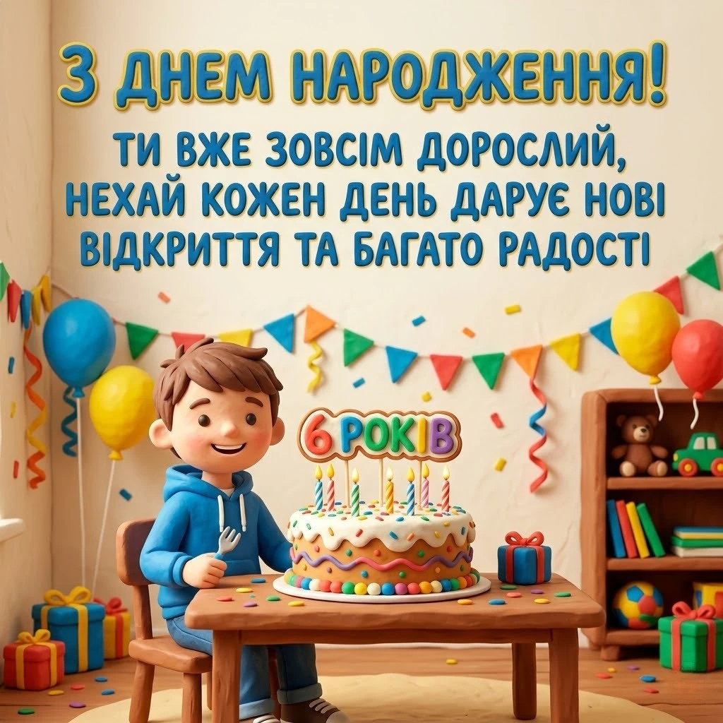 Привітання для майбутнього першокласника: 6 років хлопчику