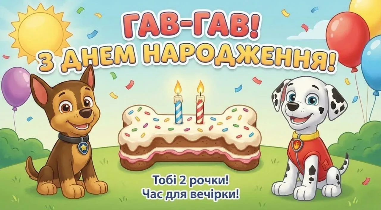 Привітання з днем народження для хлопчика на 2 роки