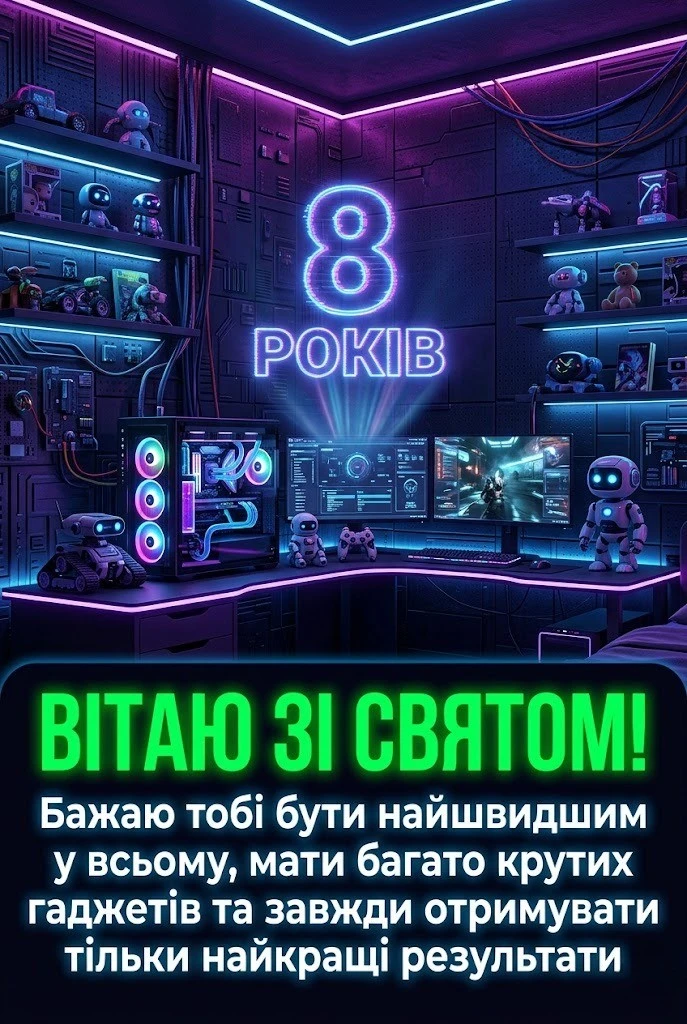 8 років — час відкриттів: велика колекція привітань для хлопчиків