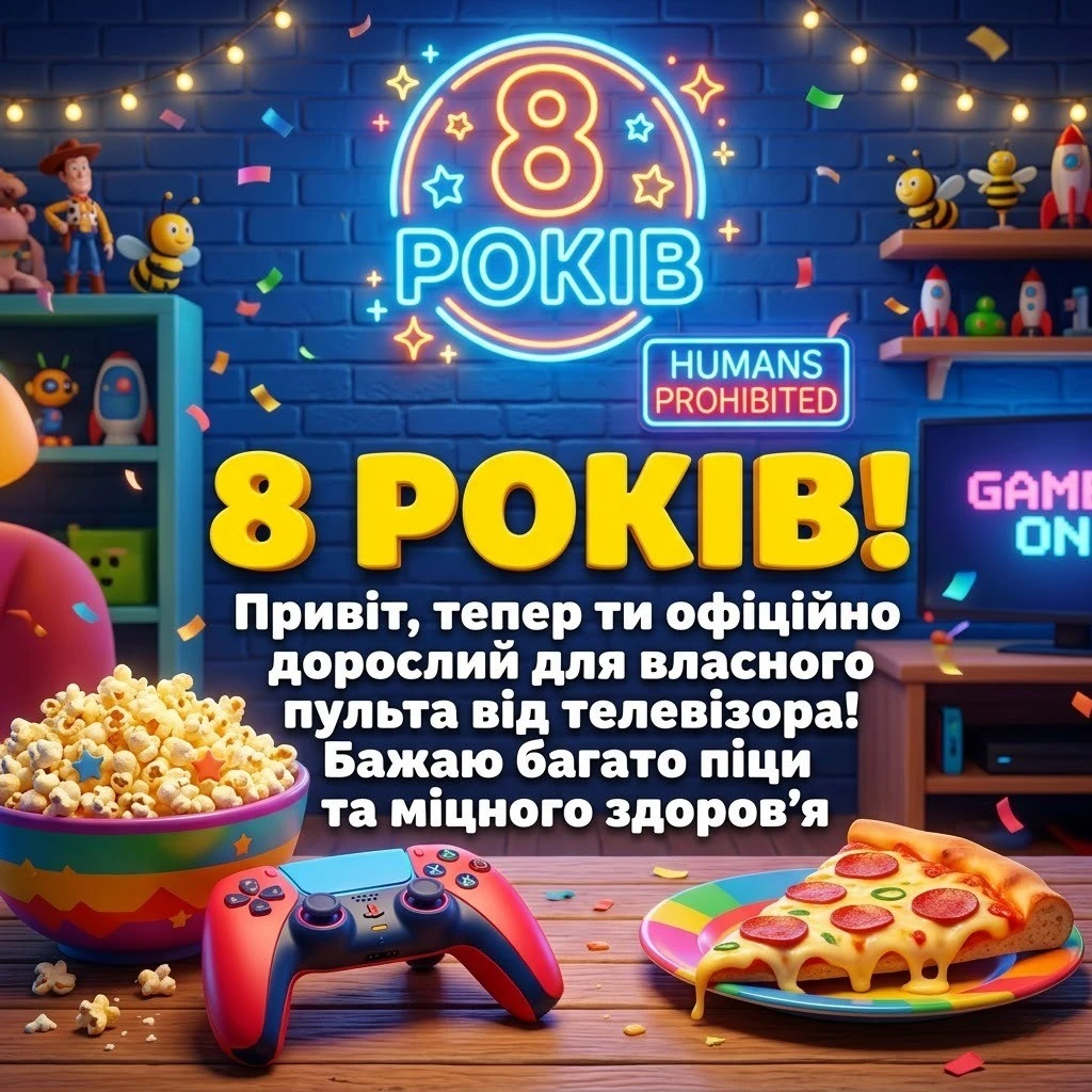 8 років — час відкриттів: велика колекція привітань для хлопчиків