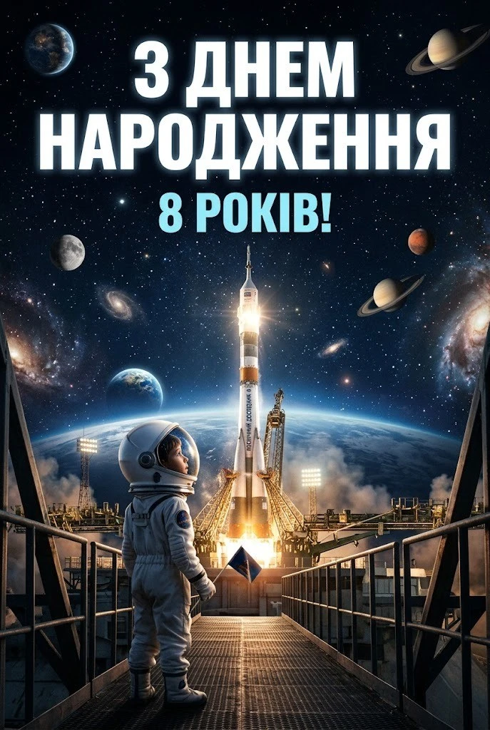 8 років — час відкриттів: велика колекція привітань для хлопчиків
