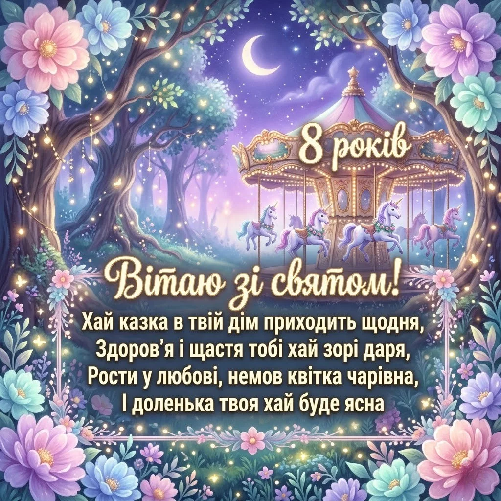 Привітання з 8-річчям дівчинці: щирі, красиві та сучасні слова