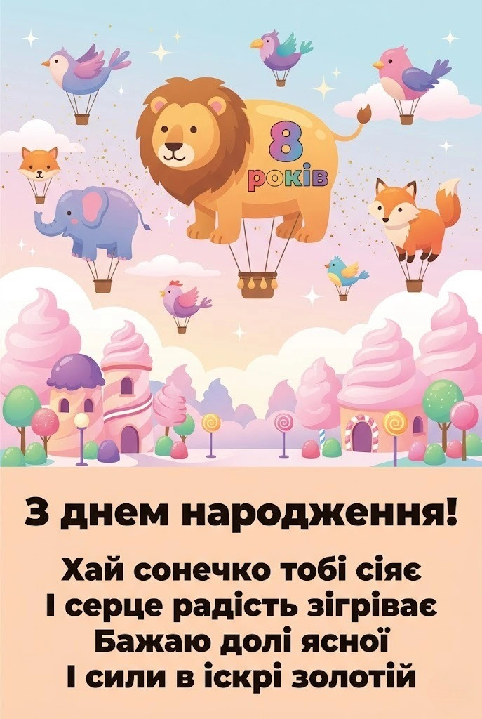 Привітання з 8-річчям дівчинці: щирі, красиві та сучасні слова