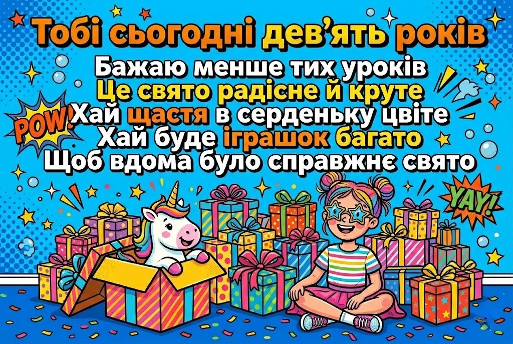 9 років – особлива дата: чарівні привітання для маленької принцеси