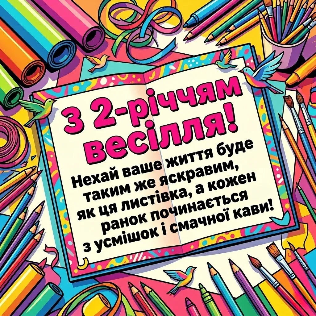 З днем весілля на 2 роки — що побажати парі на паперовий ювілей?