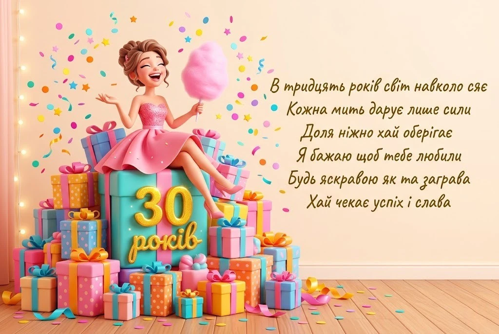 30 років — час розквіту: найкрасивіші привітання для дівчини