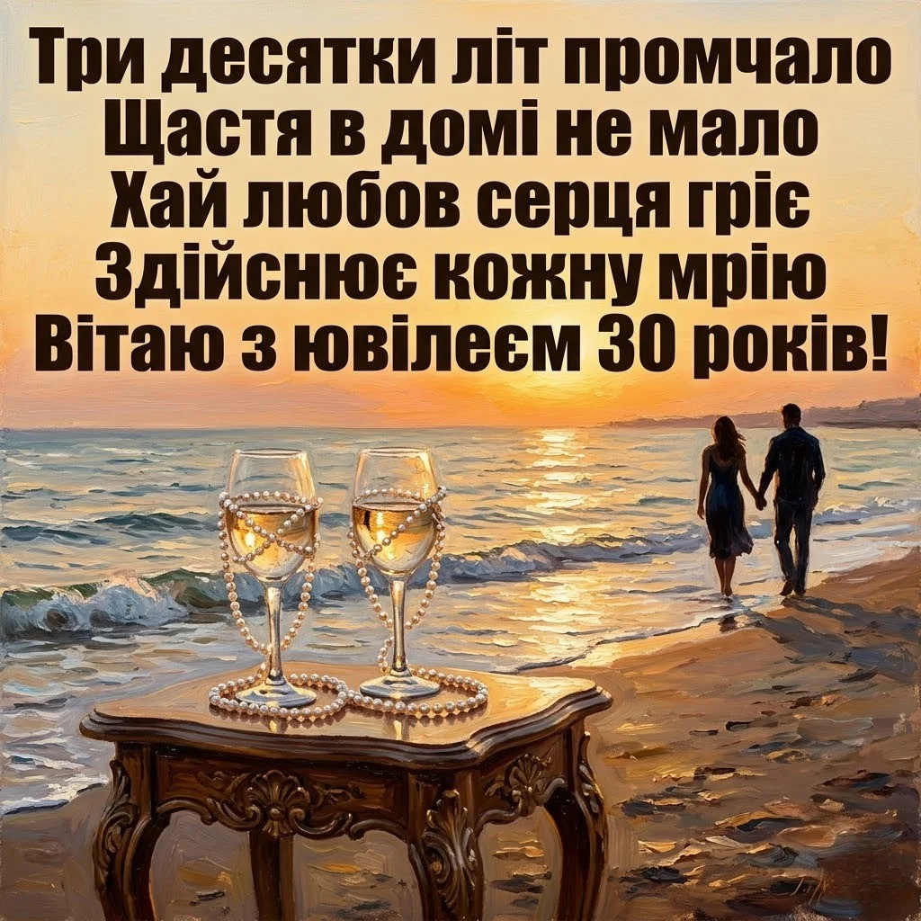 Ювілей 30 років шлюбу: підбірка вітань, що надихають