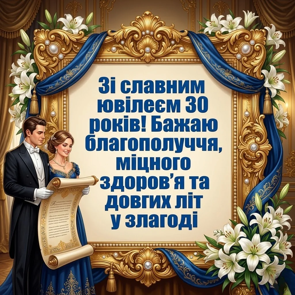 Ювілей 30 років шлюбу: підбірка вітань, що надихають