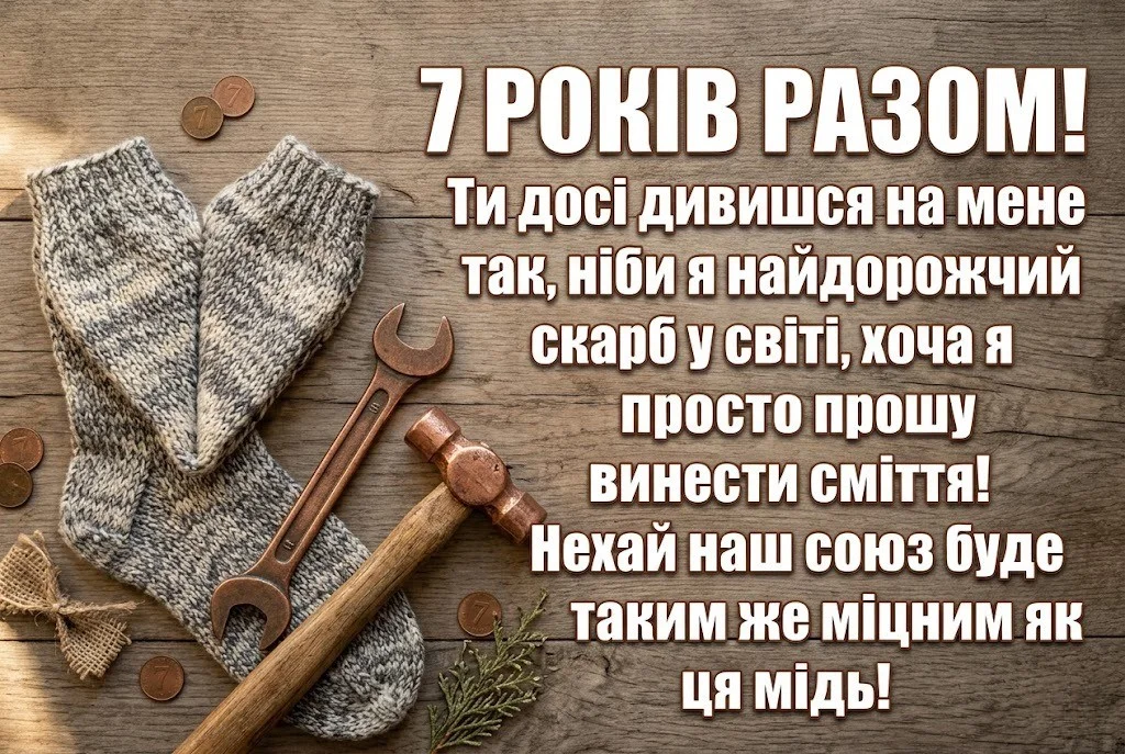 Мідна річниця шлюбу: найтепліші слова вдячності та картинки коханому