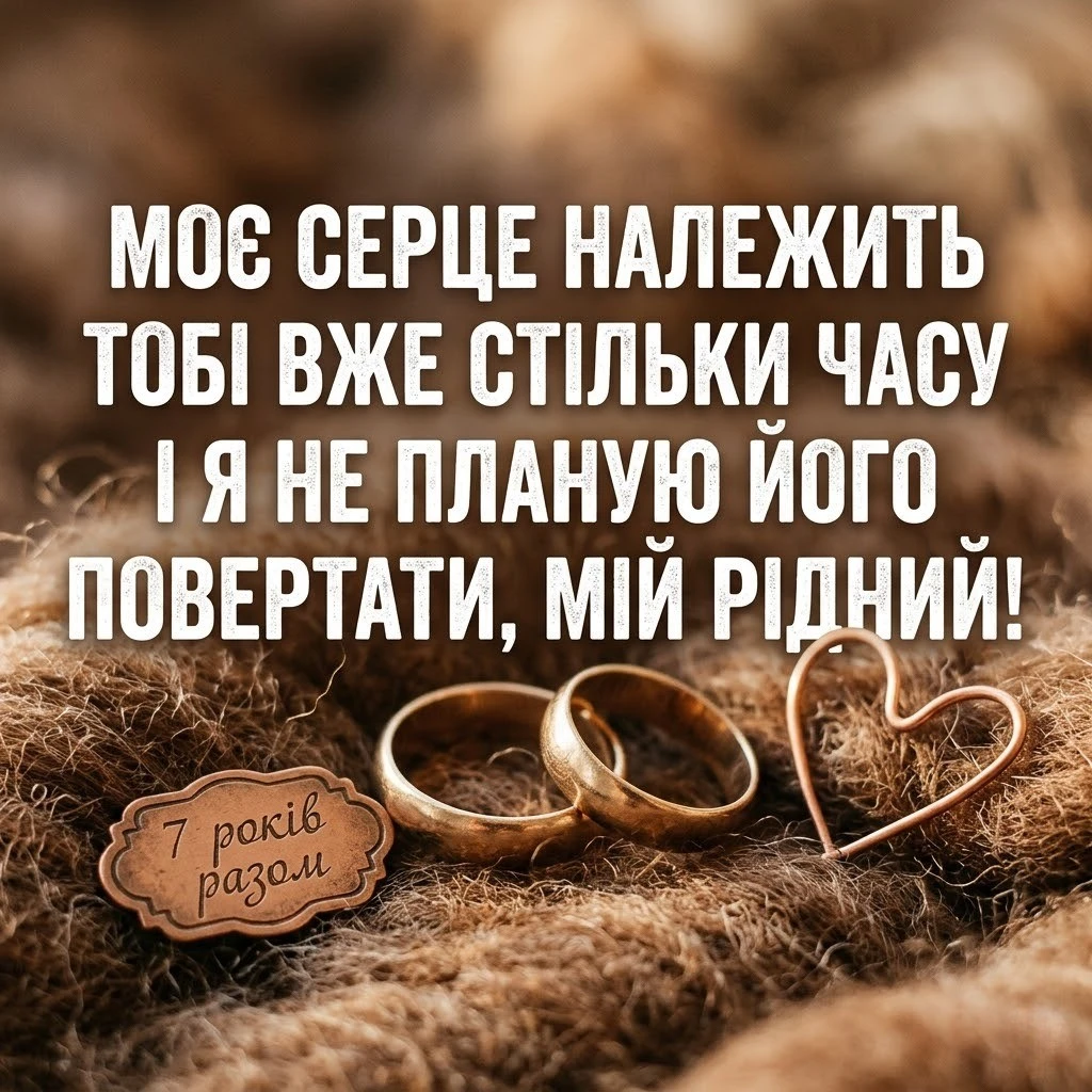Мідна річниця шлюбу: найтепліші слова вдячності та картинки коханому