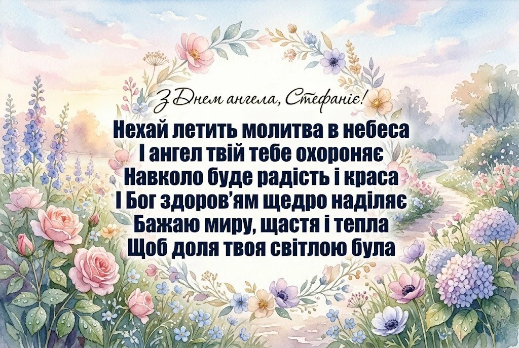 З днем ангела, Стефаніє! Красиві побажання у прозі та картинках