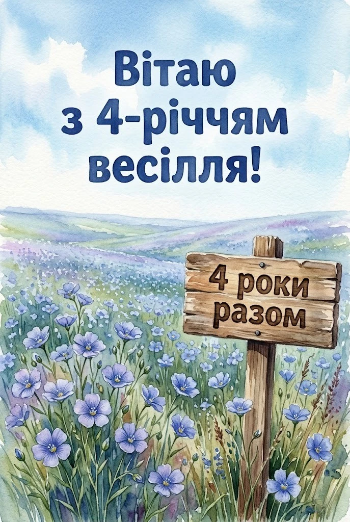 4 роки разом: привітання від батьків із лляним весіллям для сина та доньки