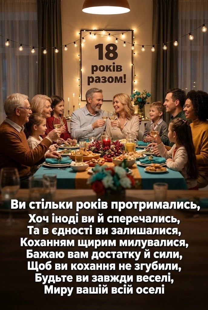 Бірюзове весілля: як привітати з 18-річчям спільного життя