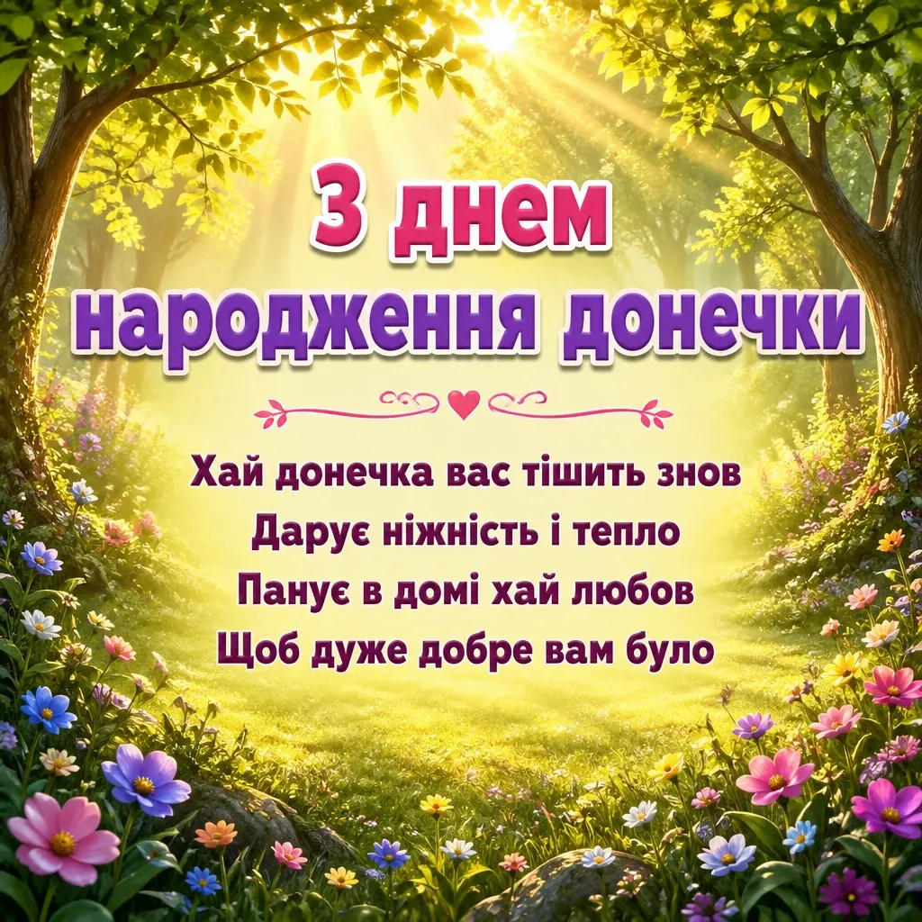 привітання батьків з днем народження донечки