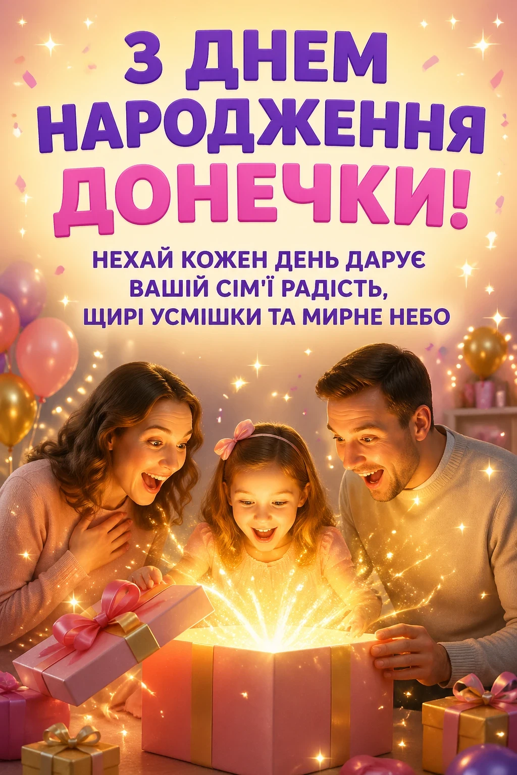 привітання батьків з днем народження донечки