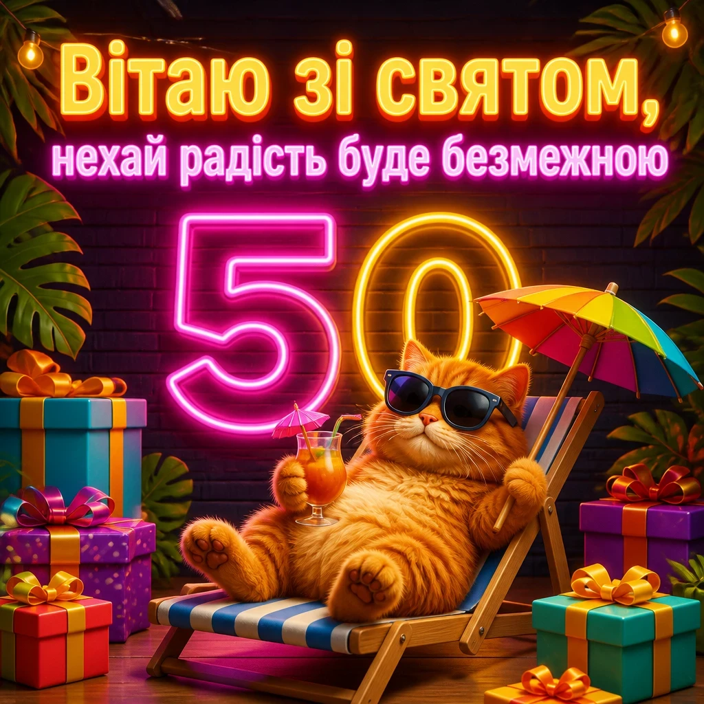 Жінці листівки з привітанням з ювілеєм 50 років