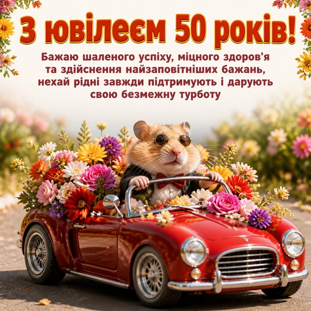 Жінці листівки з привітанням з ювілеєм 50 років