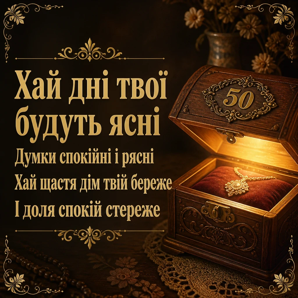 Жінці листівки з привітанням з ювілеєм 50 років