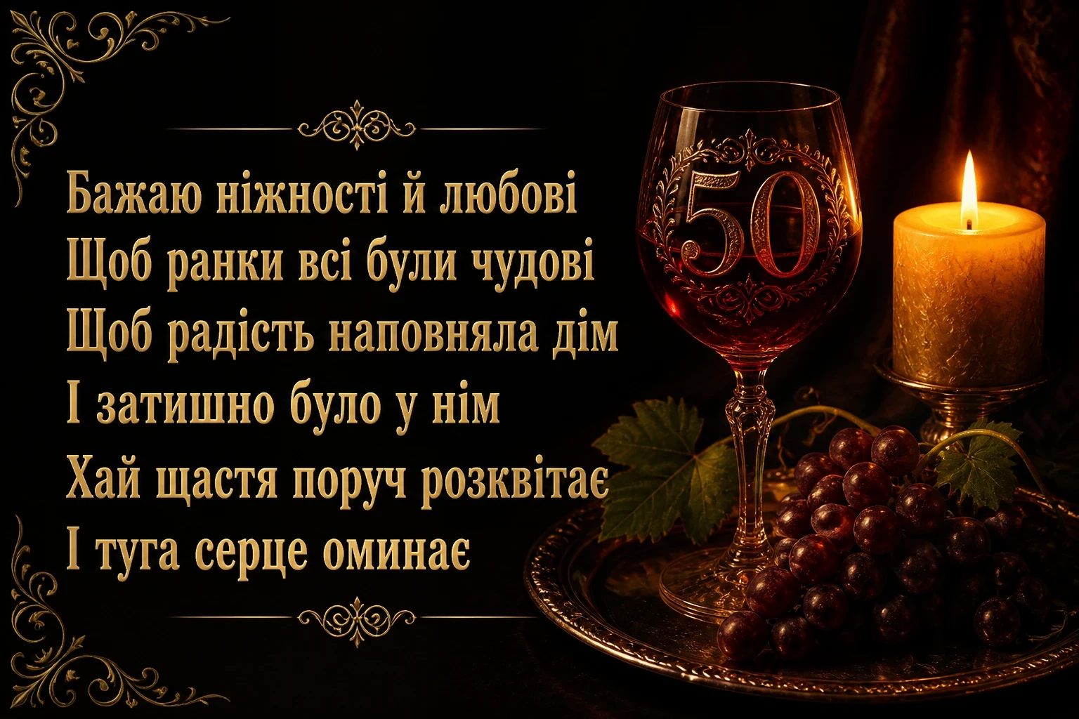 Жінці листівки з привітанням з ювілеєм 50 років