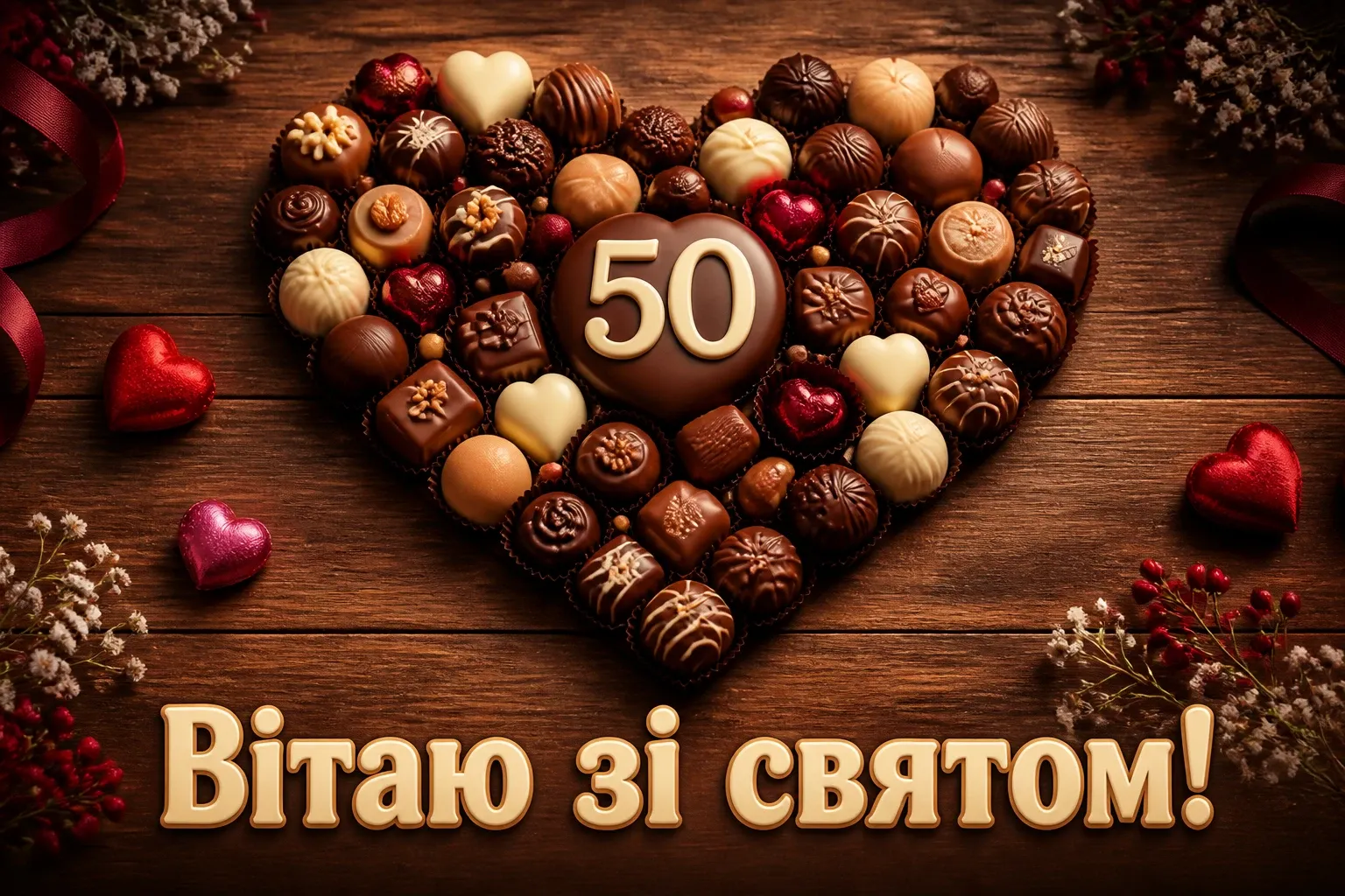 Жінці листівки з привітанням з ювілеєм 50 років
