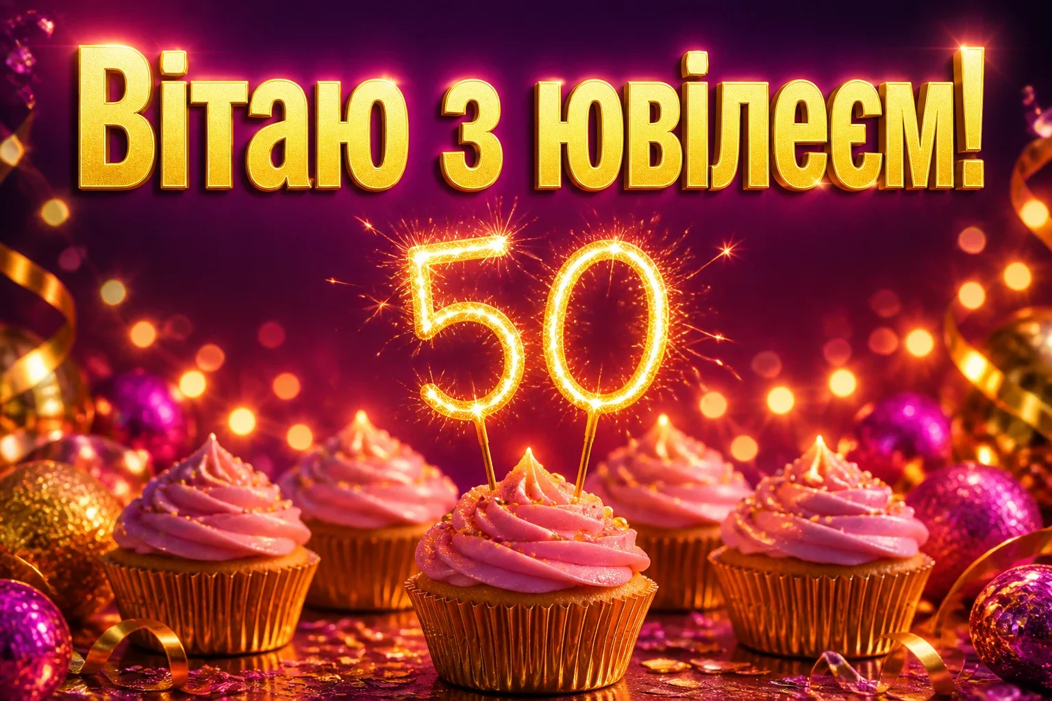 Жінці листівки з привітанням з ювілеєм 50 років